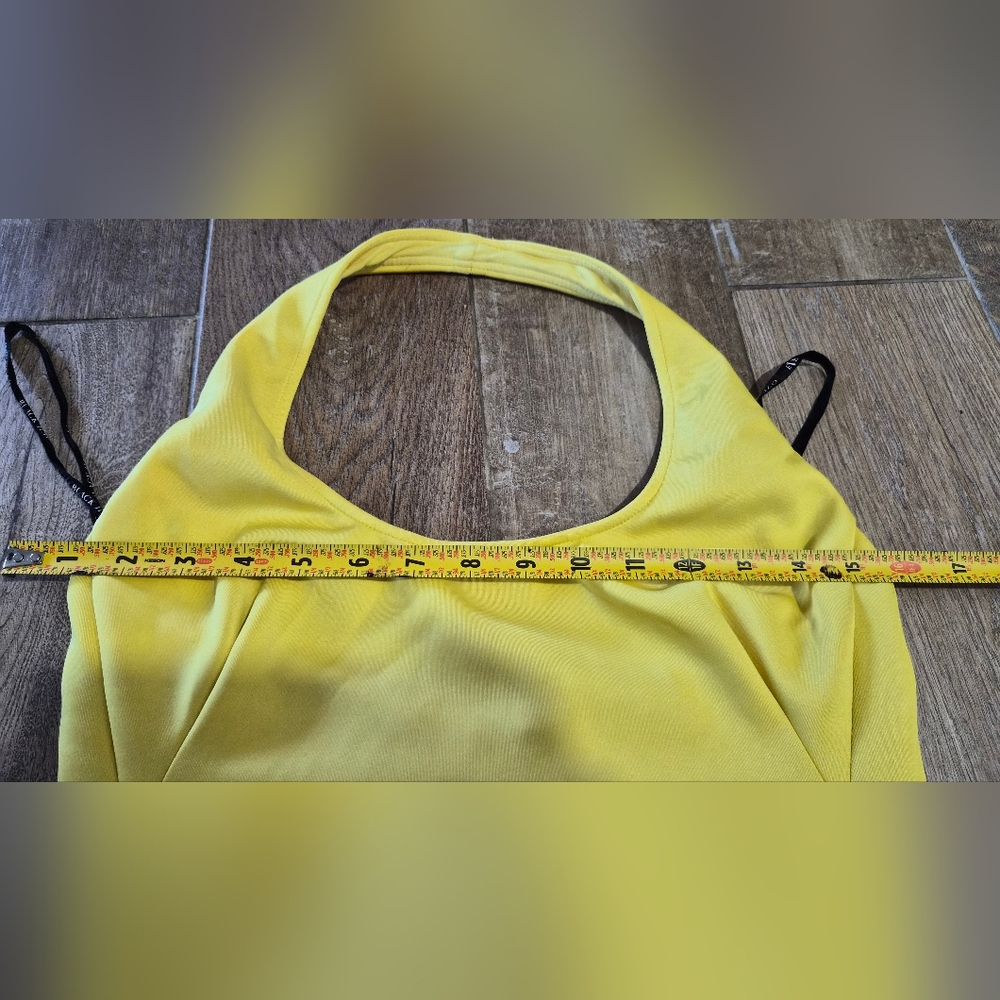 Black Halo Eve Naples Neoprene Halter Yellow Maxi Dress Size 6 - Picture 10 of 10